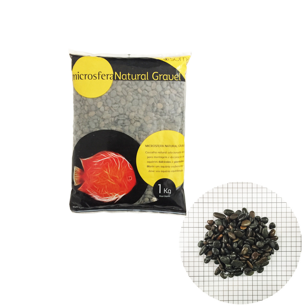 SUBSTRATO SOMA MICROSFERA NATURAL GRAVEL PEBBLE BLACK (4-6mm) - 1KG