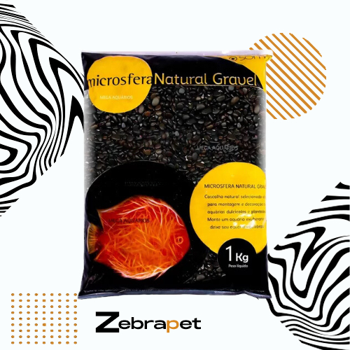 Substrato SOMA Natural Gravel Pebble Black (2-4mm) - 1kg - Microsfera - 23379