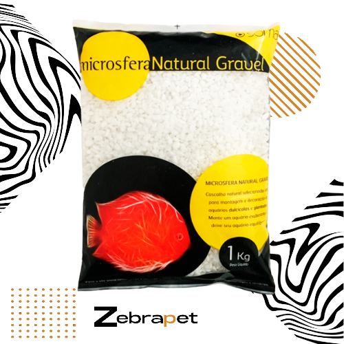 Substrato SOMA Natural Gravel Pebble White (3-5mm) - 1kg - Microsfera - 23367