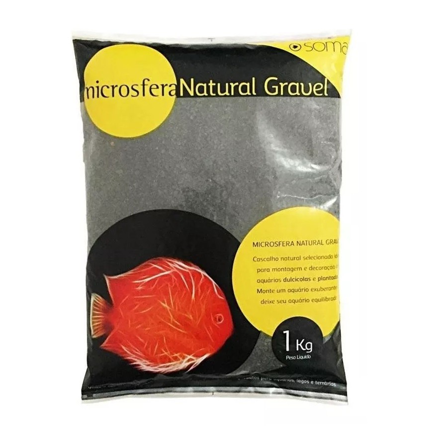 Substrato Microsfera Natural Gravel Diamond Black 3-4mm 1kg