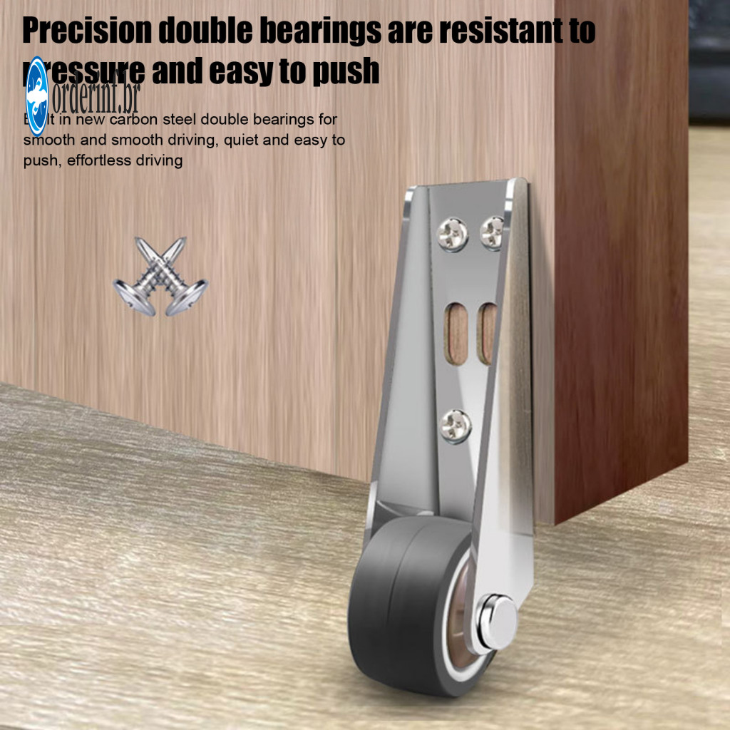 Low-profile Door Wheels Pulley Roller 4pcs Bedroom Repair Low Profile Fixed Casters for Wooden Furniture High Stability
