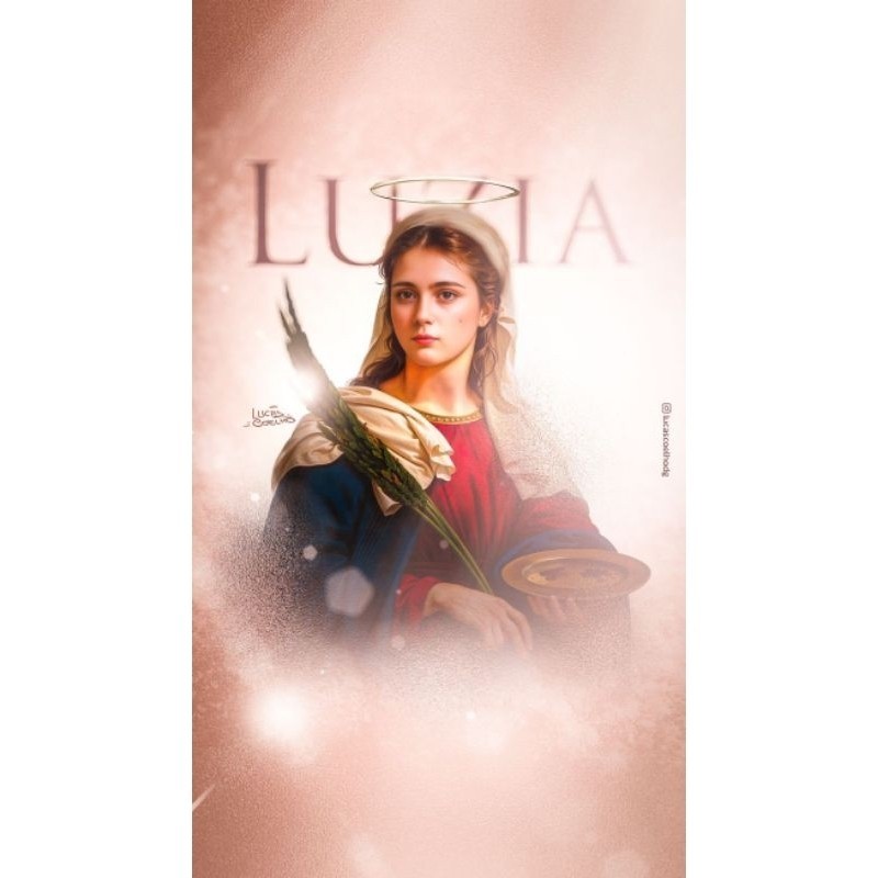 Quadro Decorativo Santa Luzia Protetora dos Olhos Placa Decorativa MDF tamanho A4 28x20 Envio Imediato