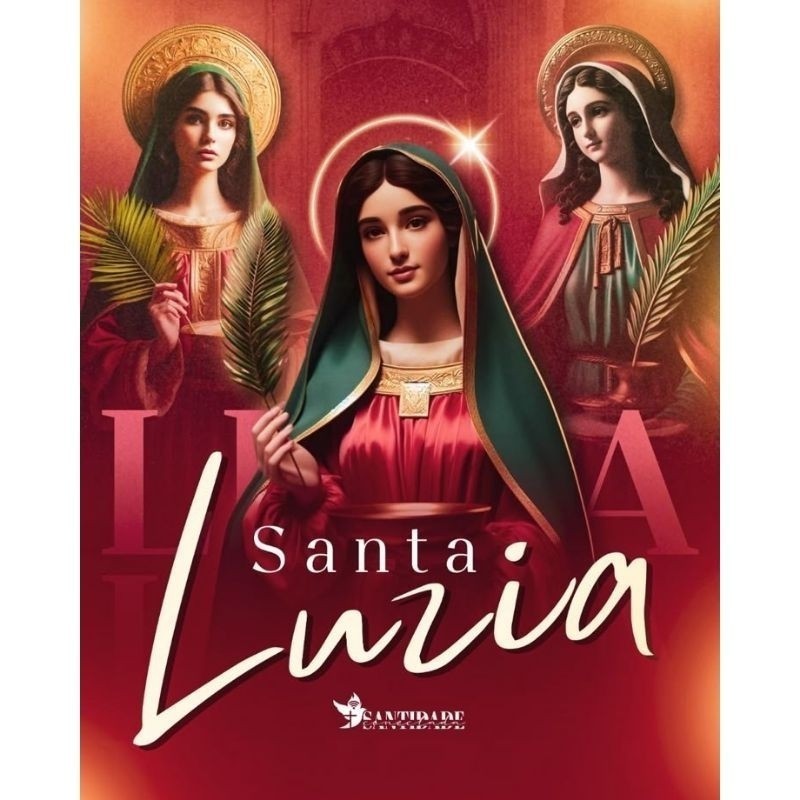 Quadro Decorativo Santa Luzia Protetora dos olhos, da visão, Santa Milagrosa placa MDF tamanho A4 28x20 Envio Imediato