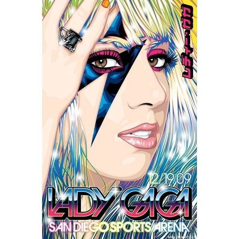 Quadro Desenho LAdy Gaga Placa Decorativa MDF tamanho A4 28x20 Envio Imediato