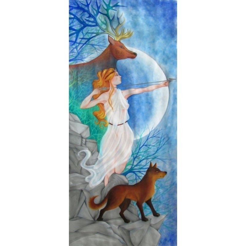 Deusa Artemis ou Diana (Mitologia Grega). Placa Decorativa MDF tamanho A4 28x20 Envio Imediato
