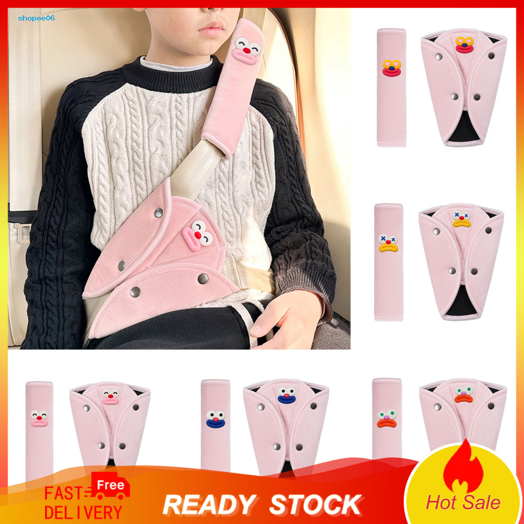 Children Seat Belt Cover Easy Installation 1 or 2 Pcs Universal Car Covers for Kids Cartoon Shoulder Pads Soft Machine W