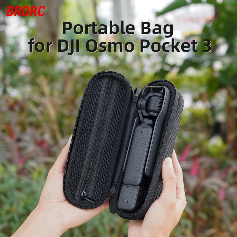 Bolsa De Armazenamento BRDRC Para DJI OSMO Pocket 3 Transporte À Prova De Choque Portátil Com Mosquetão Pulseira Acessór