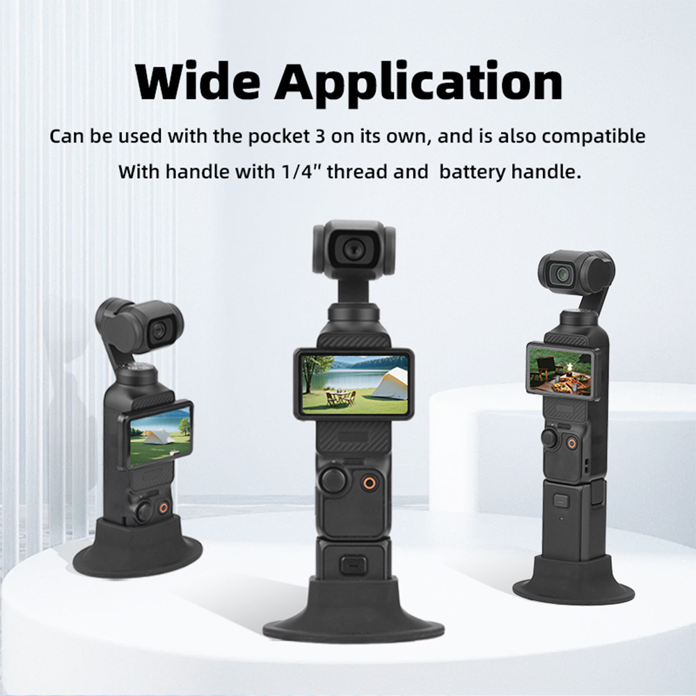 Suporte de mesa base BRDRC inovador para câmera gimbal portátil DJI OSMO Pocket 3, com base de silicone antiderrapante