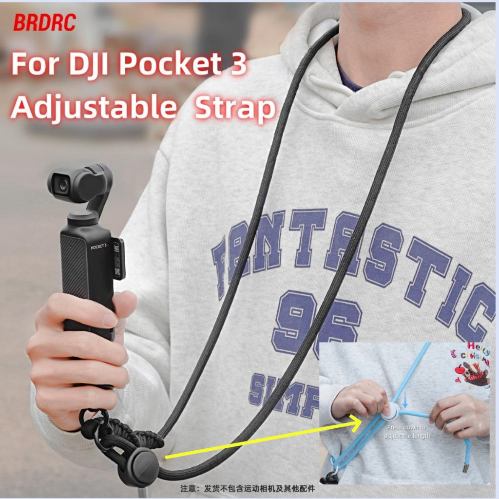 Alça Ajustável BRDRC DJI POCKET 3/OSMO NANO 360/ACTION 6 5pro/INSTA360 X5 ACE PRO 2/Gopro 13 Crossbody Câmera Esportiva