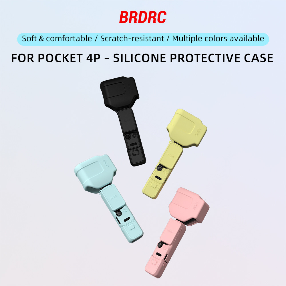 O BRDRC é compatível com a capa de silicone para o corpo do DJI POCKET 4P, protetor de lente do estabilizador, capa prot
