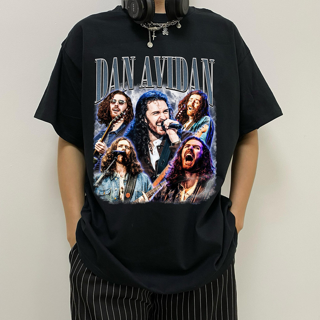 Camiseta Masculina Feminina Oversized Dan Avidan Estampa Retrô Bootleg Música T-shirt Streetwear Vintage
