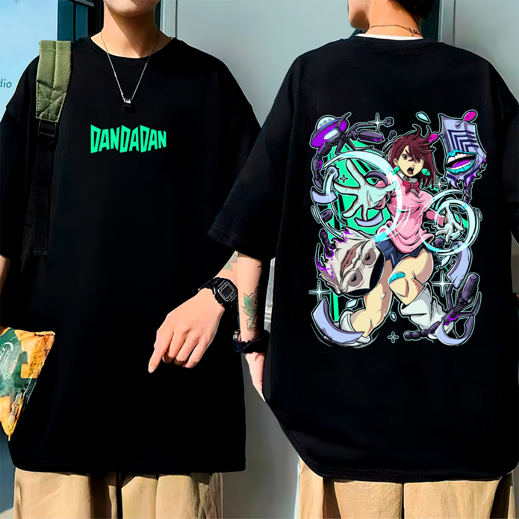 Camiseta Oversized Anime Dandadan Estampada Dan Camisa Algodão Feminino Masculino