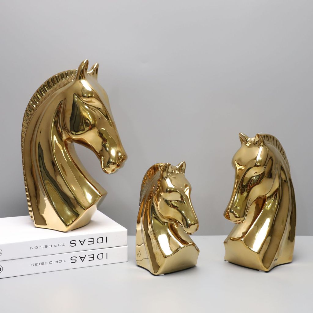 DE8V Simple and Creative Resin Horse Head Ornament for Model Homes, Hotels, Home Entryways, Study Rooms, Desktops, and L