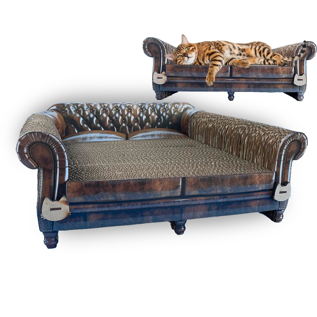 Arranhador sofa Marrom Chesterfield para gatos Luxo exclusivo