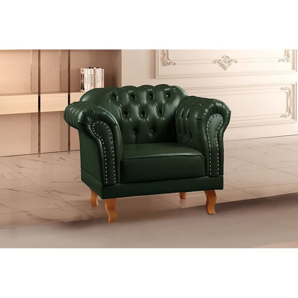 Kit 2 Poltronas Duque Chesterfield Yescasa Verde Verde