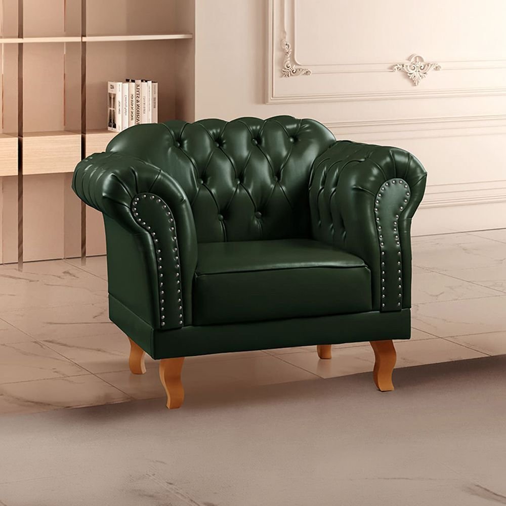 Poltrona Chesterfield Clássica Duque Yescasa Verde Verde