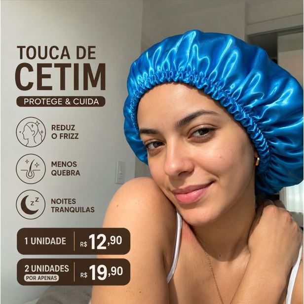 Produto Antifrizz e Adaptável para qualquer pessoa  - Touca de Cetim para todos os tipos de cabelos
