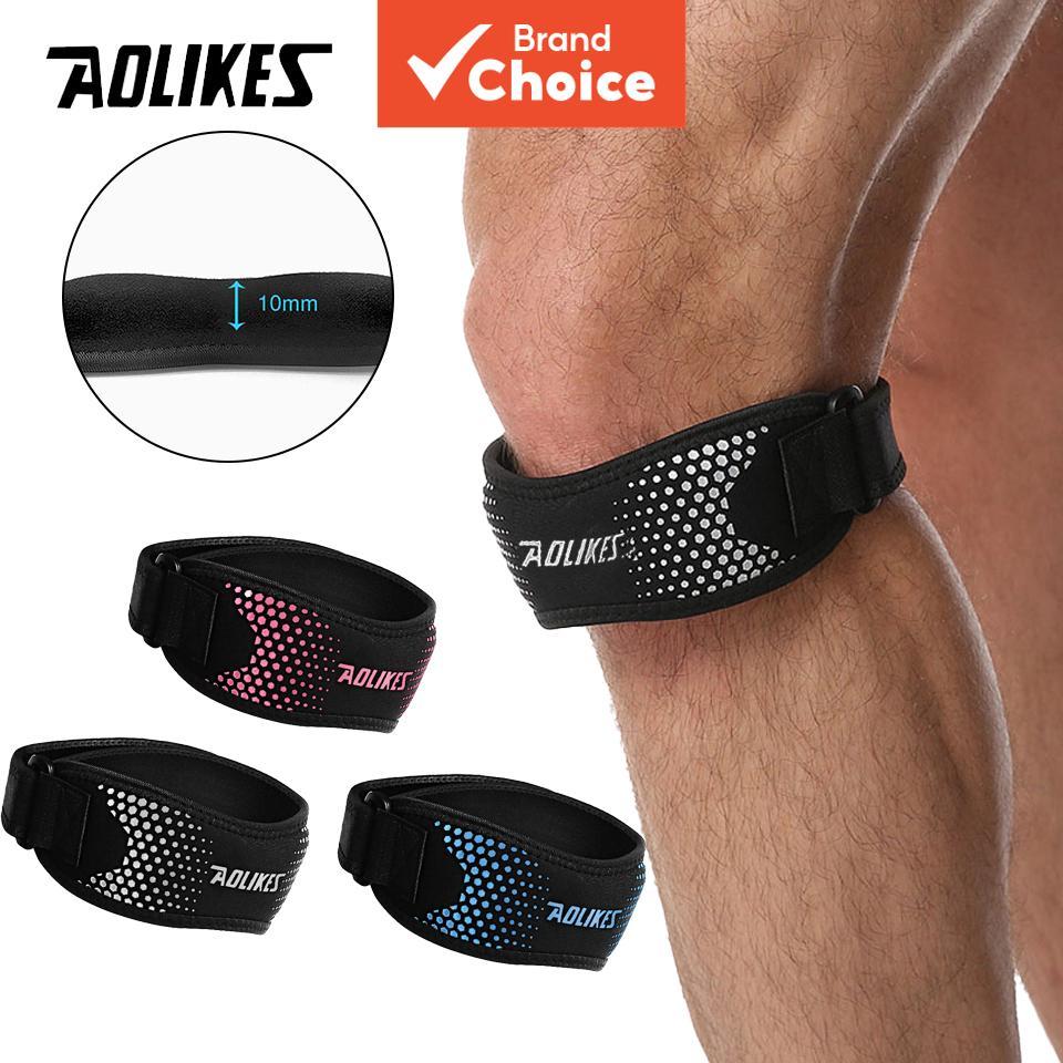 Aolikes 1 Peça Ajustável Patela Cinta Joelheiras Esportes Absorção De Suor Choque
