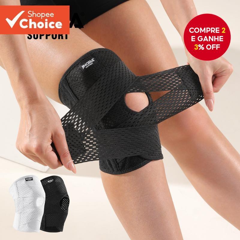 (Tamanho Recomendado) 1 Peça Joelheira Suporte Respirável Articulação Menisco Patela Pular Corrida Esportes Equipamento