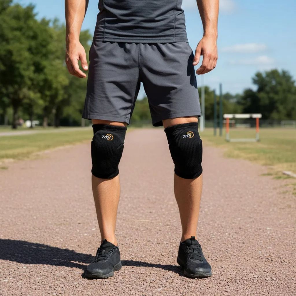 Joelheira Volei Profissional Esportiva TM7 Protetor Joelho Tensor Patela Famara P / M / G