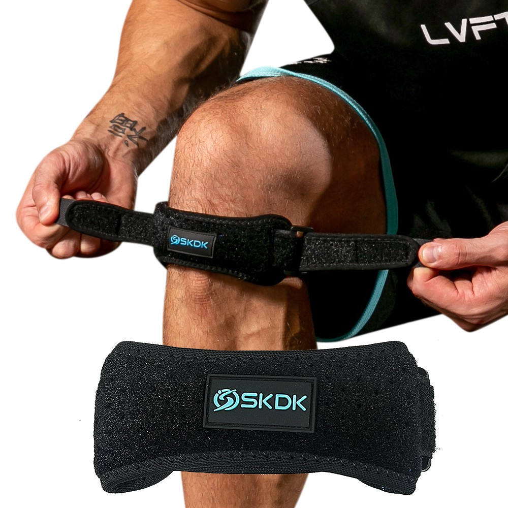 Joelheira Ajustável Da Faixa Patela Do Gel De Sílica Com Almofadas Respiráveis Para Correr E Suporte Esportivo 1Pc