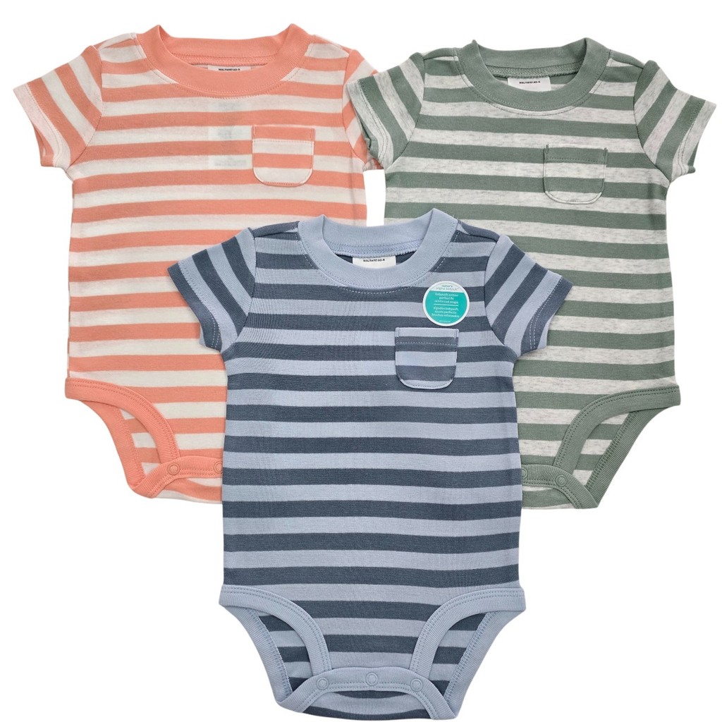 Kit de body com 3 peças manga curta masculino Child of Mine by Carter's