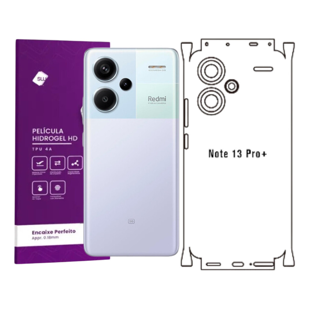 Película Hidrogel Traseira Cobre Lat Xiaomi Redmi 13 Pro+ 5g