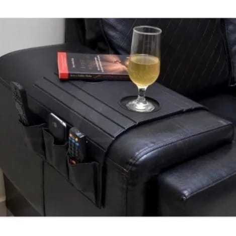 Esteira Bandeja Porta Copos E Controles Corino Para Braço de Sofa