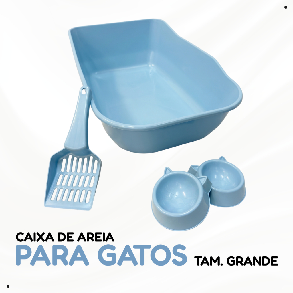 Caixa de Areia GRANDE LUXO Bandeja Higiênica para Gatos - DURAPETS