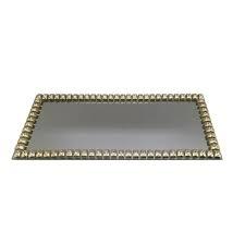 Bandeja Espelhada Decorativa Luxo Pérolada Strass Original Sala Lavabo Banheiro