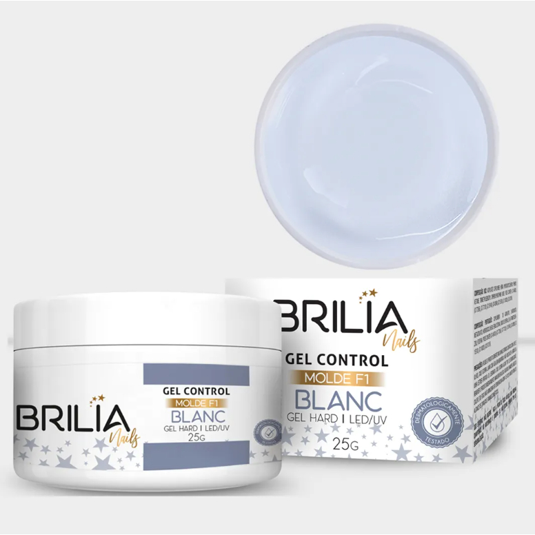 Gel Blanc Para Alongamento Unhas Brilia Nails Fibra De Vidro - 25g