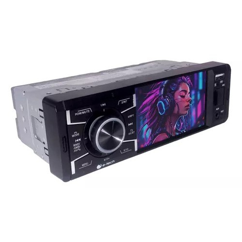 Multimidia 1 Din Radio Mp5 Tela 4 Polegadas Bluetooth, Touch Screen, Espelhamento Via Cabo