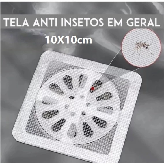 kIt Telas Protetoras de Ralos Adesivos Protege Contra Insetos Sujeiras Fios de Cabelos