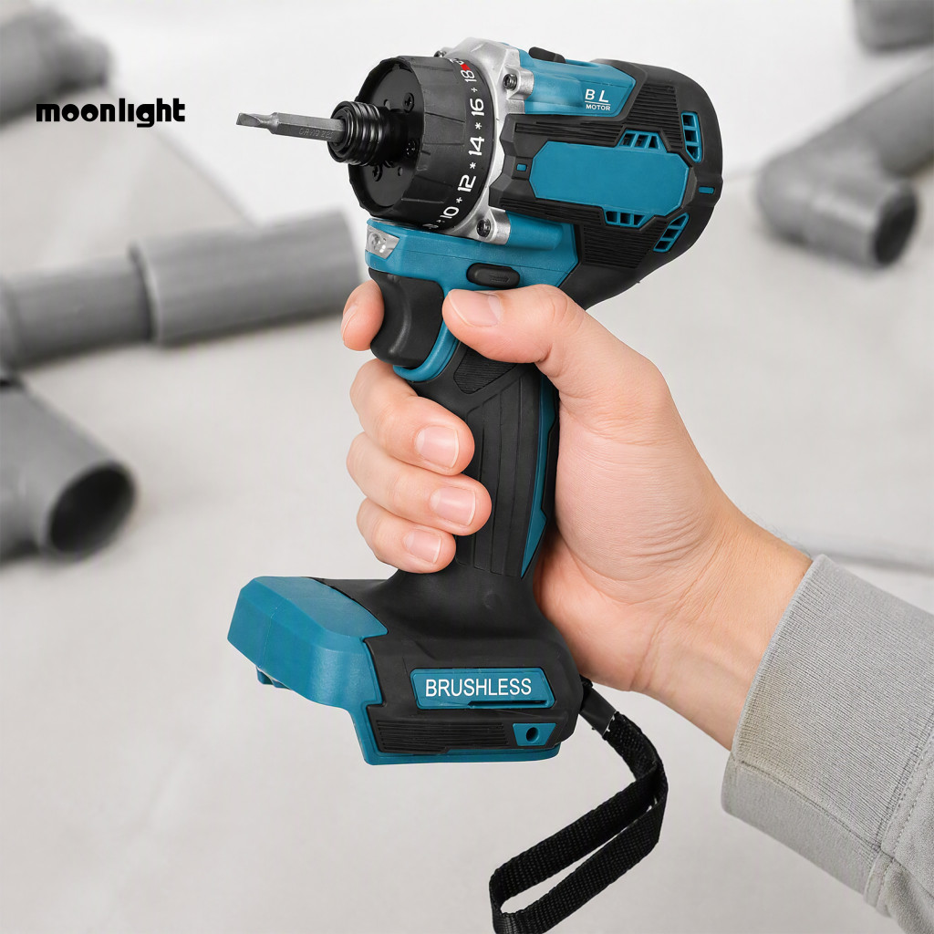 Cordless Brushless Electric Screwdriver 1/4 Inch 280nm High Torque Power Drill with 1 Battery 201 Gears for Wood Metal P