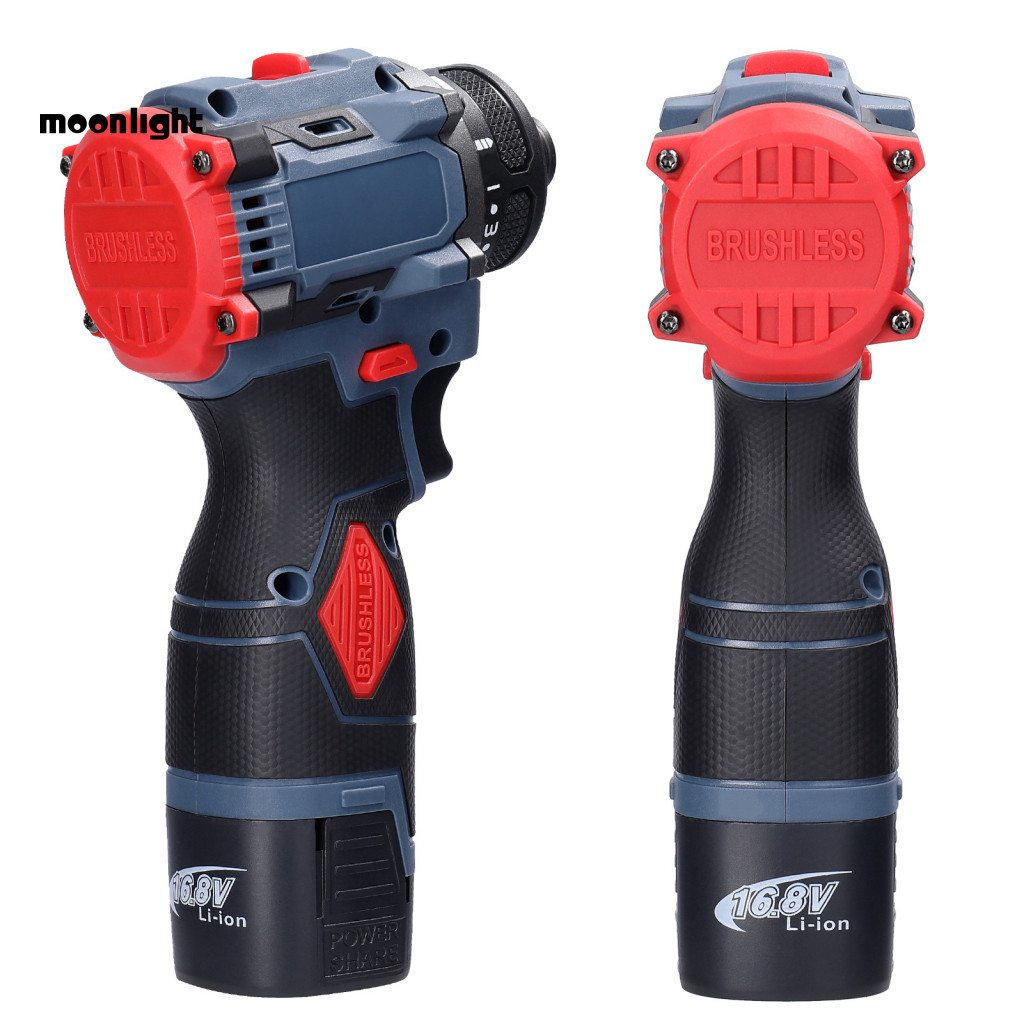 16.8v Cordless Electric Drill 45nm Torque Power Driver with Ergonomic Grip Portable Handheld for Home Repair Wood Metal