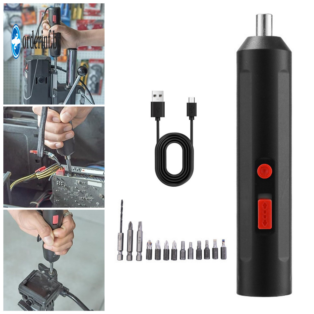 Snap-off Trigger Screwdriver Rechargeable Cordless Electric Set with 12 Bits Mini Power Tool for Diy Adjustable Function