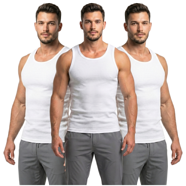 Kit 3 Regatas Masculina Slim Fit Canelada Ribana Premium Lisa Camiseta Americana Hip Hop Regata Masculina Canelada