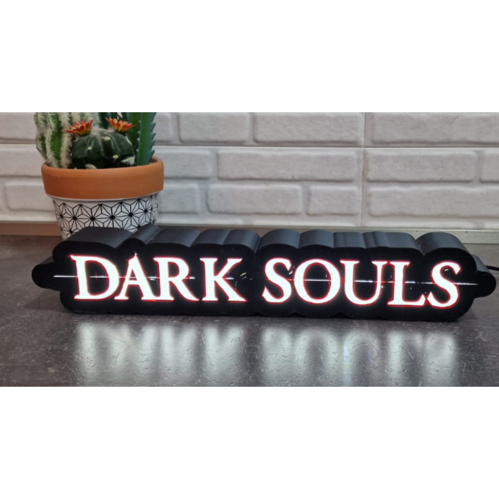 Luminária Dark Souls Lâmpada Light Box Caixa de Luz Personalizada