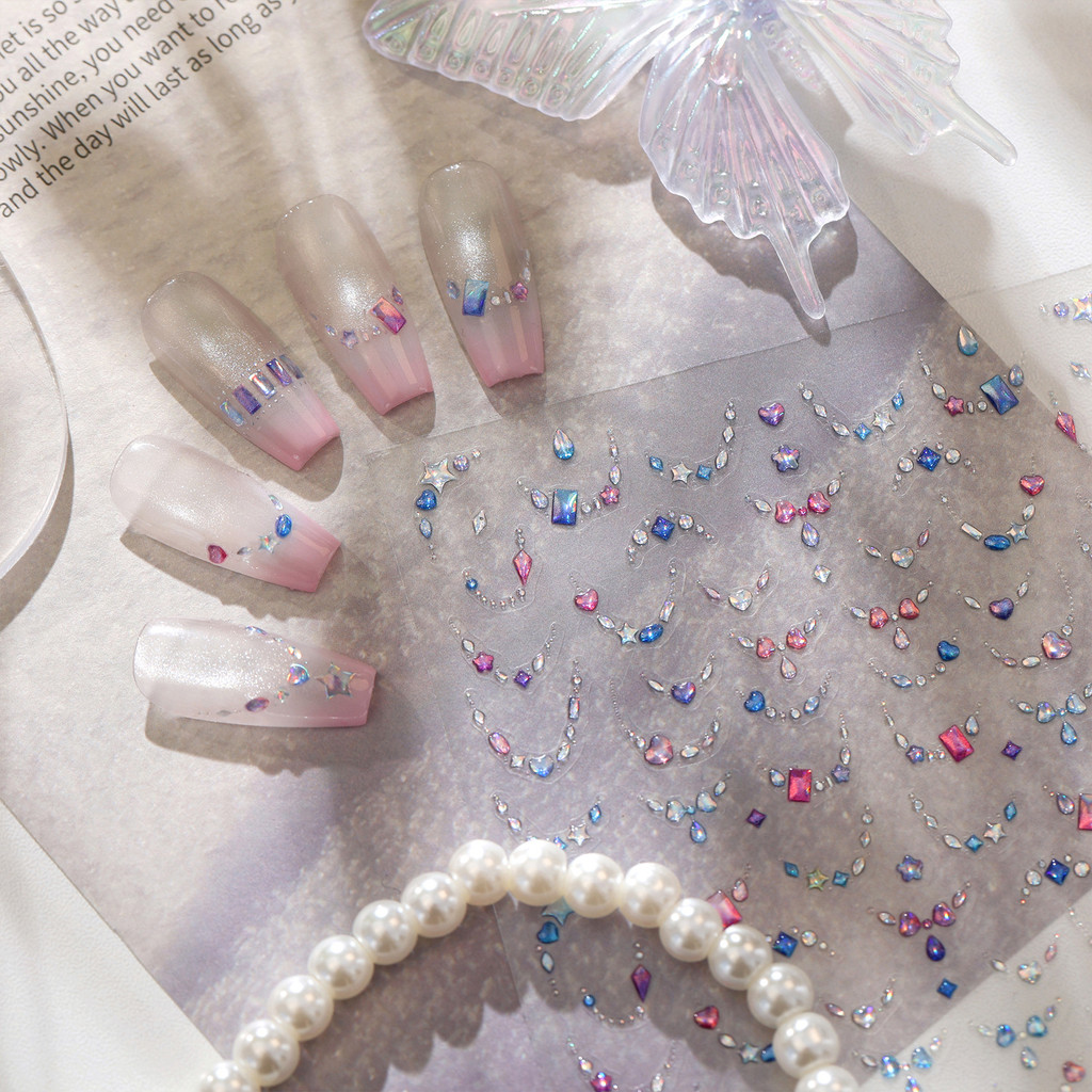 Ins diamante estilo Gem Manicure adesivos decorativos unhas luz luxo computador caso de telefone iPad manual câmera ades