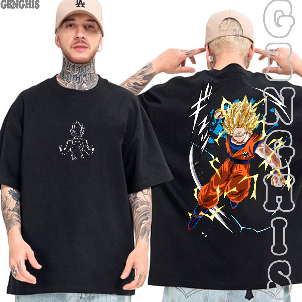 Camiseta Goku Super Sayajin 2 SSJ2 Anime Dragon Ball Camisa Son Goku Kakarotto Unissex tee blusa