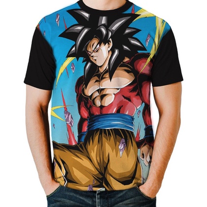 Camisa Camiseta Anime Dragon Son Goku Super Saiyajin 4 G1822