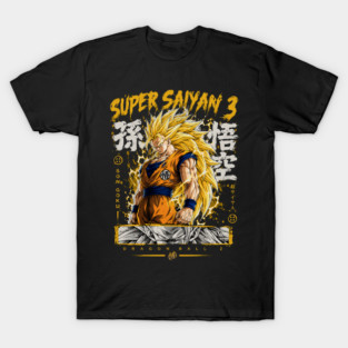 Camiseta Masculina Estampa Super Saiyan 3 Son Goku Dragon Ball Moderna Atemporal Confortável Estilosa Casual