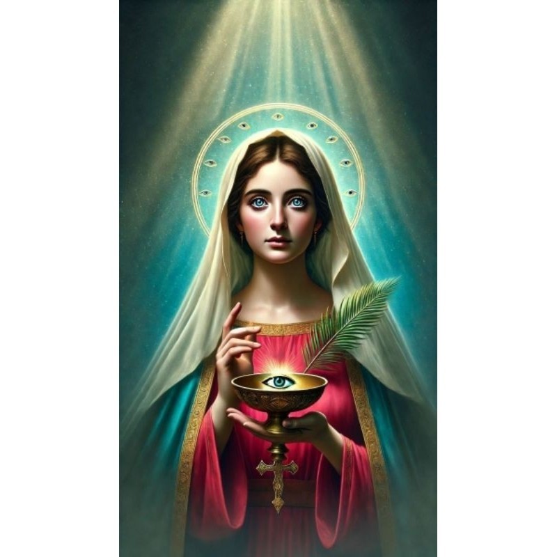 Quadro Decorativo Santa Luzia Protetora dos Olhos Placa Decorativa MDF tamanho Envio Imediato