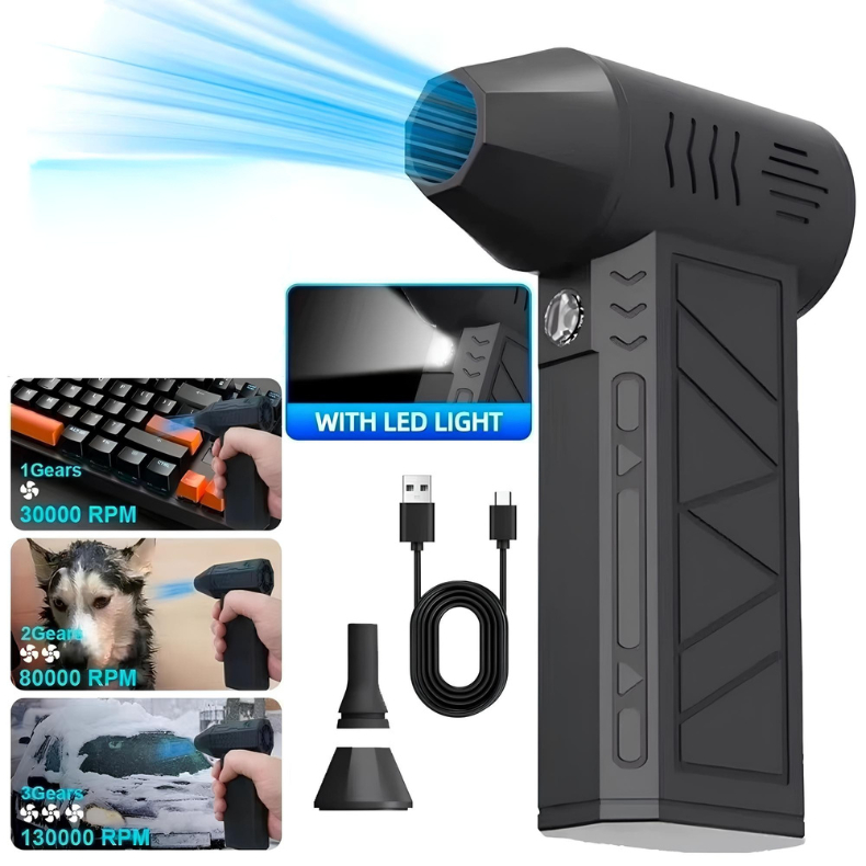 Mini Ventilador Turbo 130000RPM Velocidade Do Vento 35 M/s Soprador