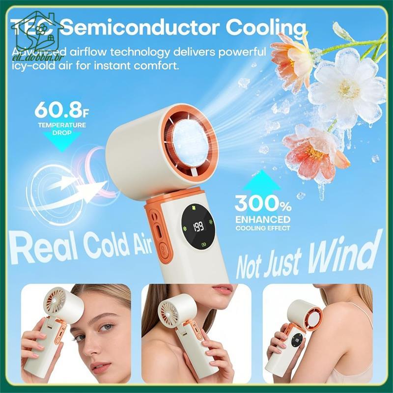 Ventilador Portátil De 6000mAh , Turbo De 20000 Rpm Com Resfriamento De Gelo , Velocidade Contínua De 199 Níveis , Bater