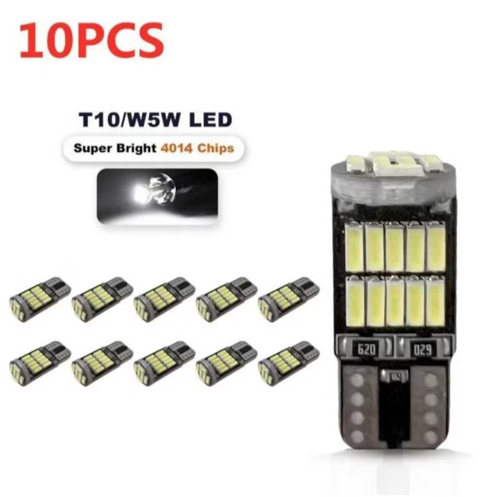 10pcs LED T10 W5W 194 501 Canbus Luz Interior Do Carro Sem Erros 26 SMD 4014 Lâmpada Branca Pura