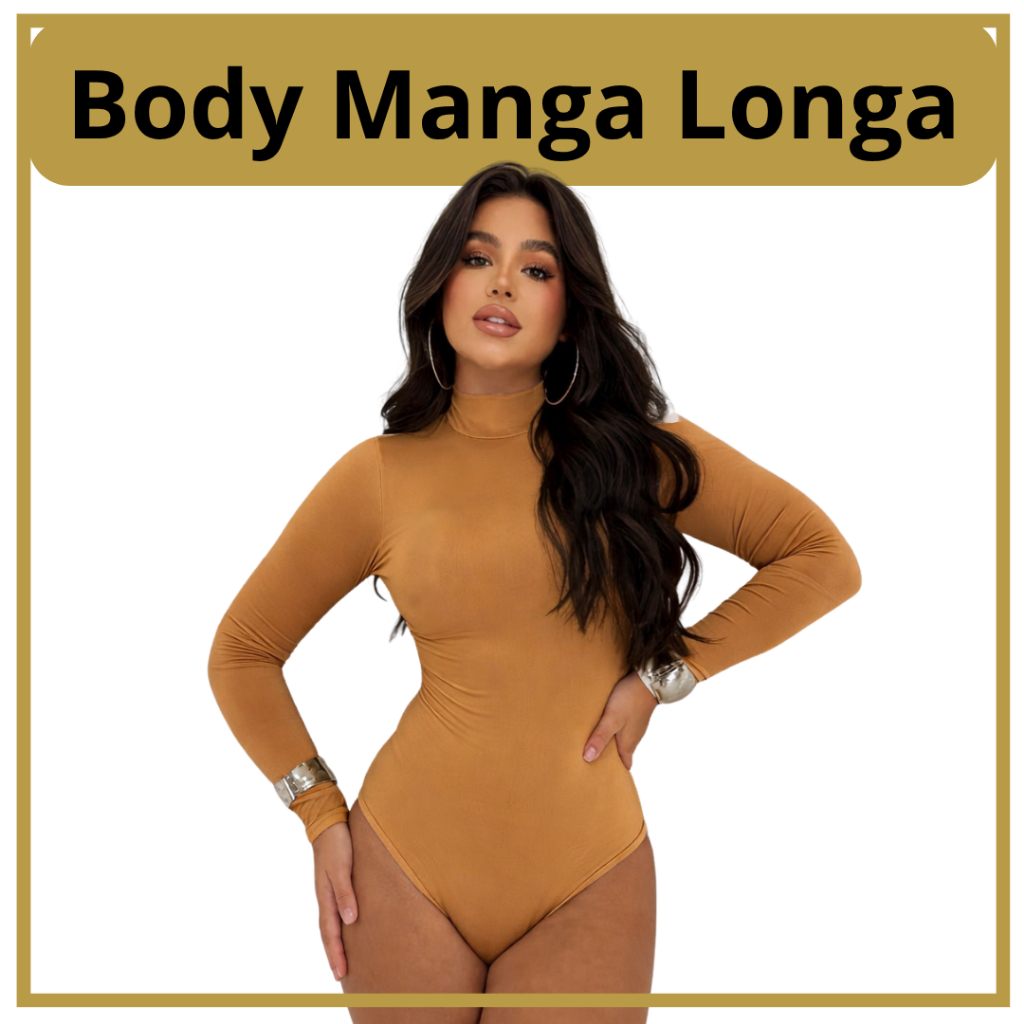 Body Manga Longa com Gola Alta Suplex | Modelagem Ajuste Perfeito