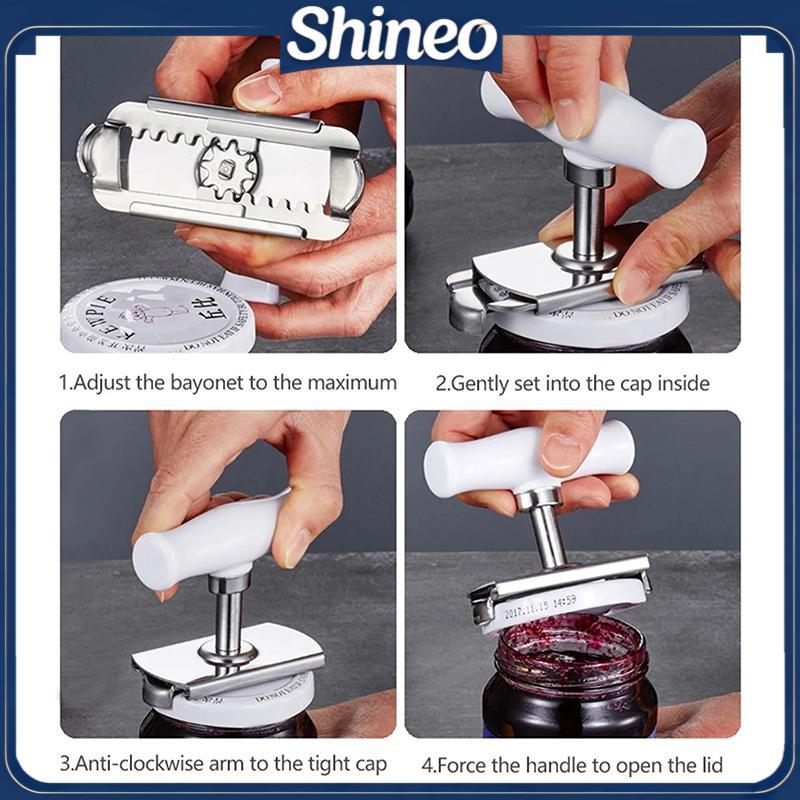SHINE Abridor De Lata Ajustável De Aço Inoxidável Antiderrapante Multifuncional Manual Jar Garrafa Tampa Gadget Casa Gad