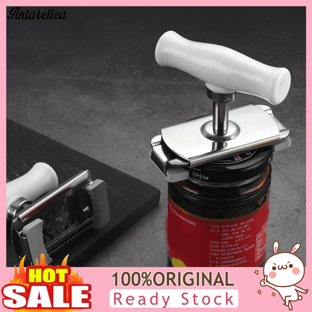 Opener Safe for Elderly Stainless Steel Jar with T-handle – Multi-function Bottle Lid Remover Ergonomic Rust-proof Kit