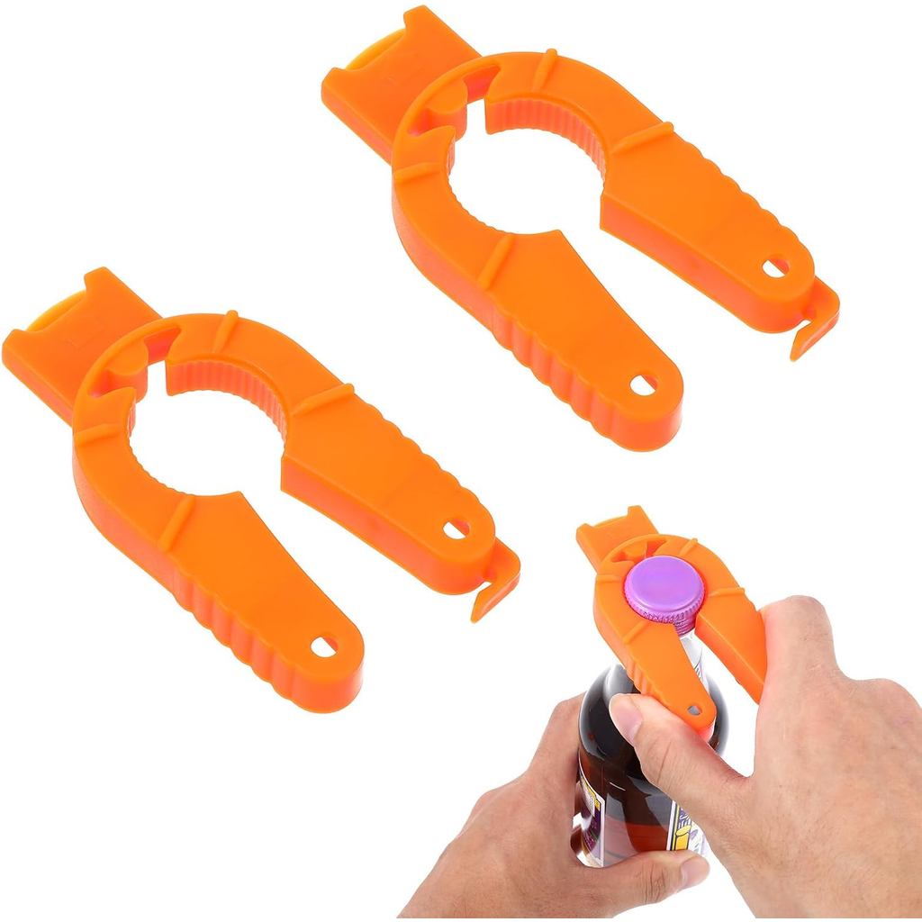 Xindojuz 2 Pack Bottle Cap Opener, Plastic Water Bottle Openers for Seniors Ergonomic Jar Openers for Arthritic Hands Tw